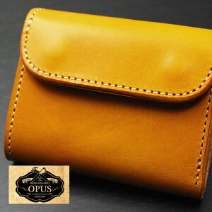 OPUS/オーパスイタリアンレザー【全色11カラー】≪ブッテーロレザー・ミニウォレットOCW-A-YLイエロー日本製≫【楽ギフ_包装】【送料無料】レザーウォレットハンドメイド財布