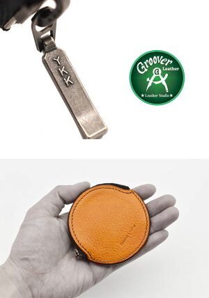 【日本製本革】コンパクトなサイズ≪GrooverLeather/グルーバーレザーGDB-100-BRD小銭入れプレーン丸型コインケースボルドー≫レザー牛革日本製牛皮手作りメンズ財布本皮本革セカンドウォレット【メール便可】