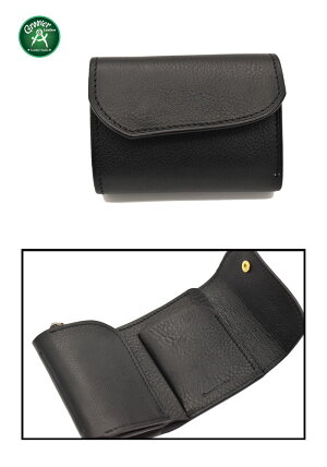 手に収まるコンパクトウォレット≪GrooverLeatherグルーバーレザー三つ折りミニウォレットプレーンブラック≫レザー牛革日本製牛皮三つ折り財布メンズ財布かっこいい本皮本革ウォレットセカンドウォレットレディース財布かわいいおしゃれ