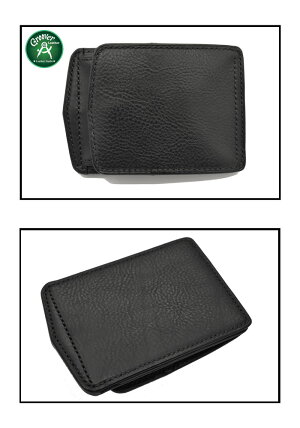 マネークリップ小銭入れ付き日本製本革財布≪GrooverLeatherグルーバーレザー手縫い札バサミボックスコインマネークリップミニウォレットブラック≫レザー牛革日本製牛皮メンズ財布本皮本革かっこいいおしゃれコンパクト財布送料無料