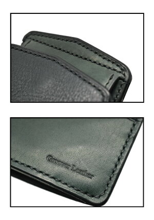 マネークリップ小銭入れ付き日本製本革財布≪GrooverLeatherグルーバーレザー手縫い札バサミボックスコインマネークリップミニウォレットモスグリーン≫レザー牛革日本製牛皮メンズ財布本皮本革かっこいいおしゃれコンパクト財布送料無料