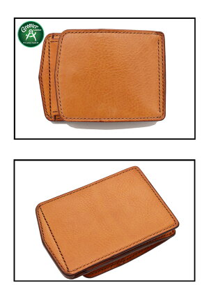 マネークリップ小銭入れ付き日本製本革財布≪GrooverLeatherグルーバーレザー手縫い札バサミボックスコインマネークリップミニウォレットナチュラルブラウン≫レザー牛革日本製牛皮手作りメンズ財布本皮本革かっこいいおしゃれコンパクト送料無料