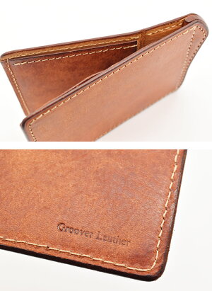 【正規取扱店】折り曲げギミックが使いやすいGrooverLeatherグルーバーレザークレジットカードケース名刺入れパスケースハードカードケースイタリアンレザーバフ加工オイルタンレザー牛革日本製手作りメンズ財布本革キャッシュレス財布【送料無料】