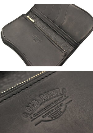 【1点物】クロコダイル長財布日本製手縫いピッチ3.5mmOLDPOINT-CLASSICWORKOFART-オールドポイントジャパンメイド手縫いDリング付きロングウォレットインレイシャムワニクロコダイルアクアグレー/ブラックワニ革かっこいいメンズ財布本革送料無料