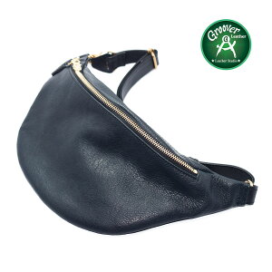 【正規取扱店】日本製本革バッグ鞄GrooverLeatherグルーバーレザーGWP-100-NVY2WAYウエストポーチショルダーバッグシュリンクレザーネイビー牛革メンズ財布本革サコッシュボディーバッグヒップバッグメディスンバッグ【送料無料】
