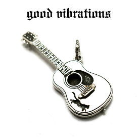 【good vibrations 正規取扱店】【送料無料】シルバーアクセサリー グッドバイブレーションズ 音楽 楽器 ミュージック オーディオ アコースティックギター アコギ キャット チャーム ペンダントトップ シルバー925 純銀 真鍮