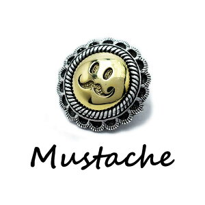 【ネジ式】アクセサリー パーツ シルバー925 ブラス コンチョ ネイティブアメリカン スマイリーフェイス スマイル マスターシュ Sサイズ 直径19mm 財布 ボタン カスタムパーツ 真鍮 かわいい