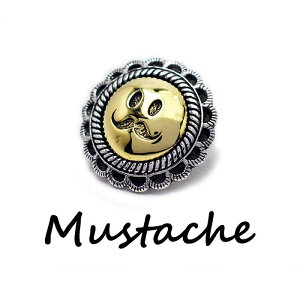 【ループ式】アクセサリー パーツ シルバー925 ブラス 髪留め用 コンチョ ネイティブアメリカン スマイリーフェイス スマイル マスターシュ Sサイズ 直径19mm カスタムパーツ 真鍮 かわいい