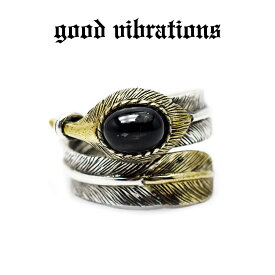 【good vibrations 正規取扱店】【送料無料】シルバーアクセサリー 指輪 グッドバイブレーションズ ブラックスター フェザー フリーサイズ シルバーリング 13～21号 ネイティブアメリカン スターリング シルバー 925 純銀 真鍮