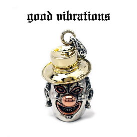 【good vibrations 正規取扱店】【送料無料】シルバーアクセサリー グッドバイブレーションズ 道化師 クラウン ピエロ チャーム ペンダントトップ ジョーカー スターリングシルバー 純銀 925 ネックレス