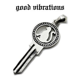 【good vibrations 正規取扱店】【送料無料】グッドバイブレーションズ シルバー ペンダントトップ アクセサリー 鍵型 キーペンダント 猫 ネコ キャット フリーメイソン チャーム スターリングシルバー 純銀 Silver925