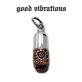 【good vibrations 正規取扱店】シルバーアクセサリー グッドバイブレーションズ スチームパンク ギア 歯車 カプセル チャーム ペンダントトップ スターリング シルバー 925 ネックレス メンズ レディース
