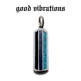 【good vibrations 正規取扱店】【送料無料】シルバーアクセサリー グッドバイブレーションズ クラッシュターコイズ ラピスラズリ オニキス 天然石 プレート チャーム ペンダントトップ メンズ レディース ユニセックス シルバー925