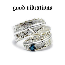 【good vibrations 正規取扱店】【送料無料】シルバーアクセサリー 指輪 グッドバイブレーションズ シルバーリング フェザーリング ブルートパーズ 天然石 フリーサイズ 16号 スターリングシルバー 純銀 Silver925 ユニセックス 指輪