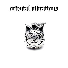 【oriental vibrations 正規取扱店】【送料無料】シルバーアクセサリー メンズ オリエンタルバイブレーションズ 和柄 ピンクトルマリン 猫達磨 ネコダルマ 桜吹雪 ペンダントトップ チャーム シルバー925 純銀 レディース アクセサリー