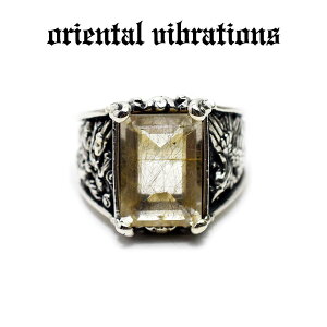【oriental vibrations 正規取扱店】シルバーアクセサリー メンズ 指輪 オリエンタルバイブレーションズ 和柄 シルバーリング 昇龍 昇竜 鳳凰 和風 ルチルクォーツ 金針水晶 天然石 #14 #16 14号 16号