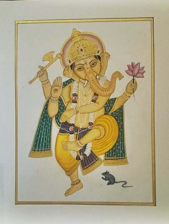 楽天市場】送料無料!!◇【高級シルク地 枠入り絵画 ガネーシャ】インド 