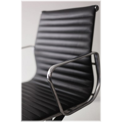 イームズ オフィスチェア アルミナム ミドルバック フラットパッド ブラック eames おしゃれ かっこいい デザイナー ミッドセンチュリー チェア  椅子 リプロダクト ジェネリック 黒 | イームズチェア