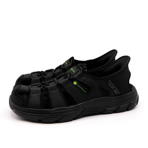 �y3,000�~�ȏ��10%OFF�N�[�|�� 6/18 00:00�`6/21 09:59�z SKECHERS �X�P�b�`���[�Y �����Y �J�W���A�� �T���_�� �X���b�v�C���Y �����H���e�b�h SS 256041-BLK �u���b�N