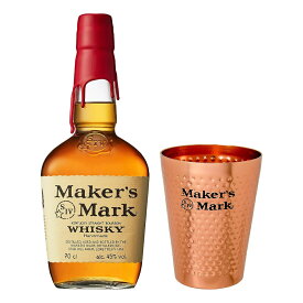 お酒 ギフト ウイスキー バーボン メーカーズマーク レッドトップ 45° 700ml ≪ 銅タンブラー付き ≫ 【 ラベル不良の為、アウトレット扱い 】