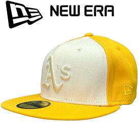New Era ニューエラ 59Fifty Cap 5950 ベースボール キャップ MLB Oakland Athletics オークランドアスレチックス Fitted Cap Two Tone Color Pack Yellow イエロー MLB 野球 帽子 正規品 ユニセックス 男女兼用 ストリート