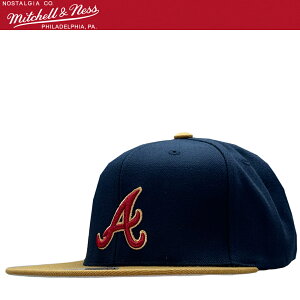 �y����Z�[���zMitchell & Ness �~�b�`�F��&�l�X MLB Hometown �X�i�b�v�o�b�N �L���b�v Atlanta Braves �A�g�����^�E�u���[�u�X �x�[�X�{�[�� �싅 �X�q ���K�i ���j�Z�b�N�X �X�g���[�g
