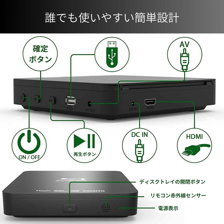 楽天市場】ポータブルブルーレイプレーヤー Blu-rayプレーヤー DVD 