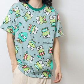けろけろけろっぴ Tシャツ 半袖 総柄 プリント トップス サンリオ キャラクターズ メンズ レディース