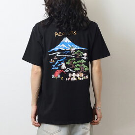 スヌーピー Tシャツ 半袖 トップス 刺繍 和柄 和風 プリント SNOOPY PEANUTS