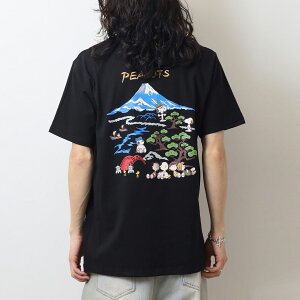 スヌーピー Tシャツ 半袖 トップス 刺繍 和柄 和風 プリント SNOOPY PEANUTS