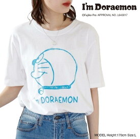 アイム ドラえもん プリント フェイス Tシャツ 半袖 春夏 I'm Doraemon