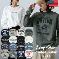 プリント tシャツ 送料無料 ロンT メンズ ロンT レディース 長袖Tシャツ 綿 USA コットン クルーネック