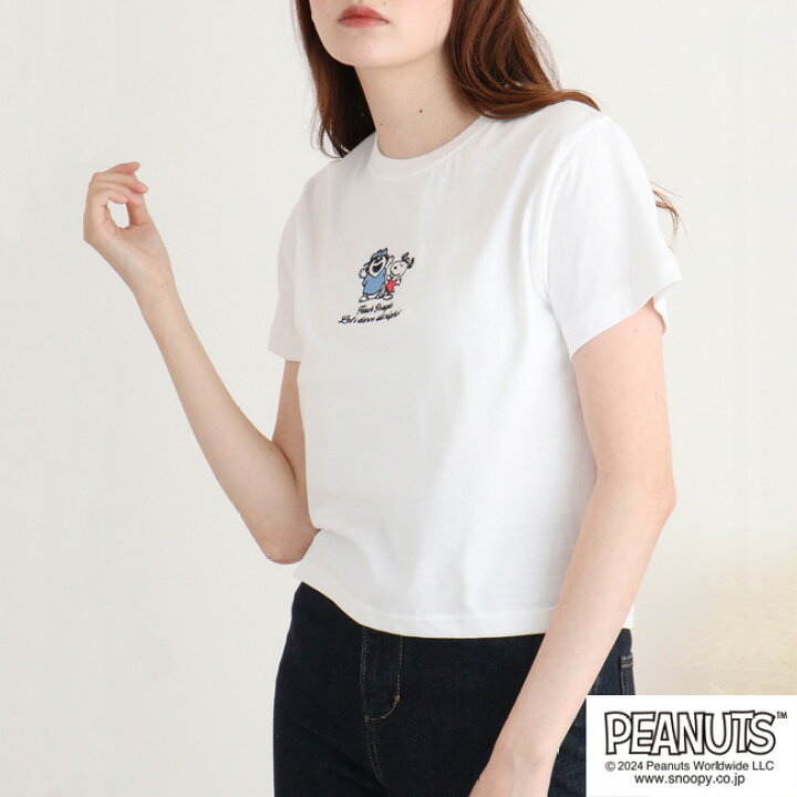 楽天市場】スヌーピー ピーナッツ オラフ トップス 半袖 クロップド T 