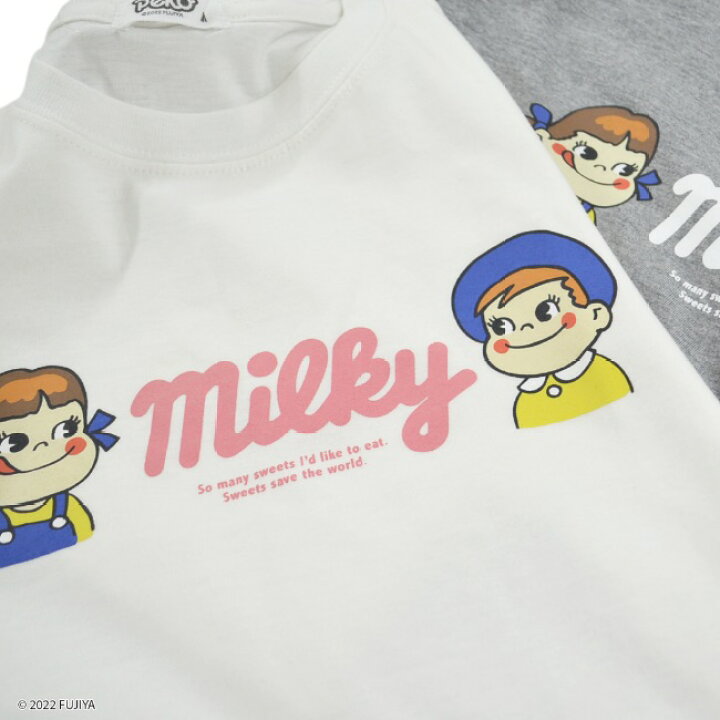楽天市場】不二家 ペコちゃん ミルキー Tシャツ パッケージ デザイン 