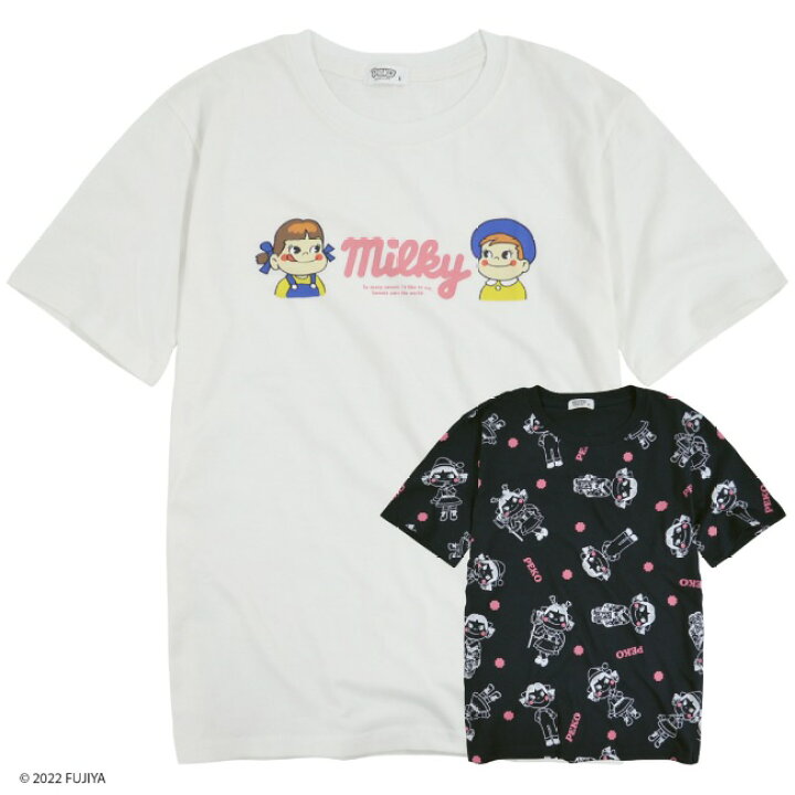 楽天市場】不二家 ペコちゃん ミルキー Tシャツ パッケージ デザイン 