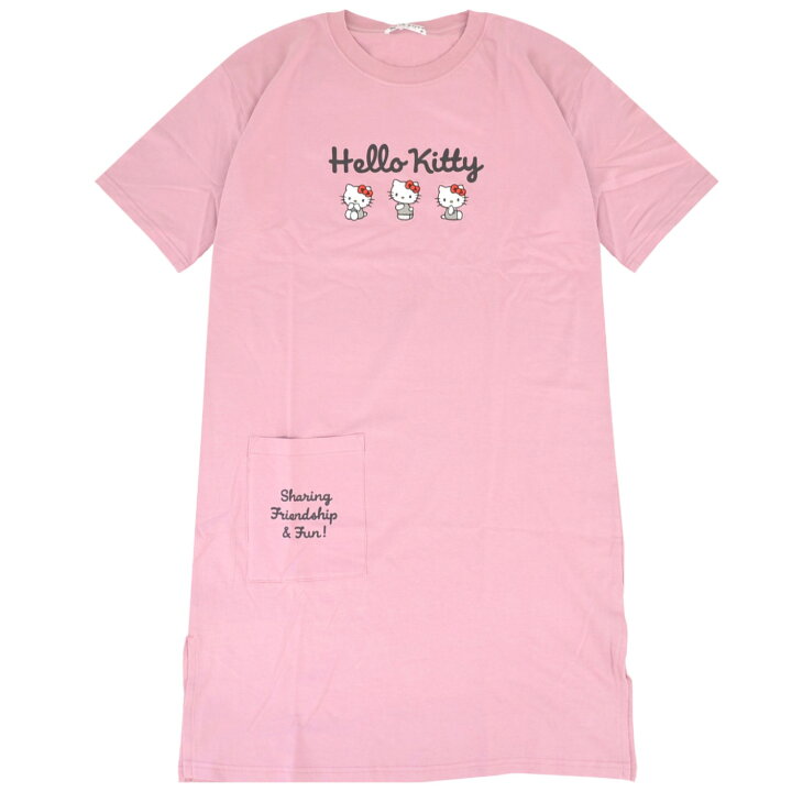 楽天市場】ハローキティ Tシャツ ワンピース 半袖 プリント トップス 