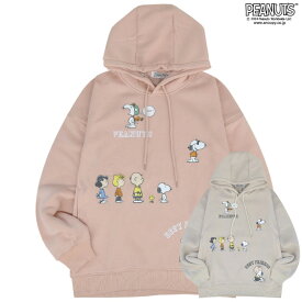 スヌーピー パーカー ジョークール 長袖 裏起毛 スウェット トップス プリント SNOOPY PEANUTS