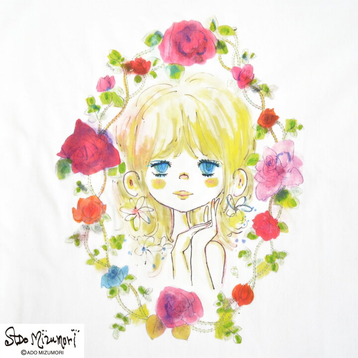 楽天市場】水森亜土 レディースプリント 半袖 Tシャツ トップス レトロ 
