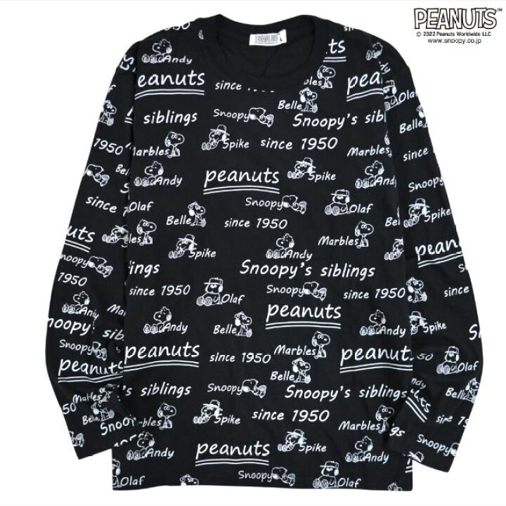 楽天市場】スヌーピー Tシャツ 長袖 総柄 PEANUT メンズ S M L 