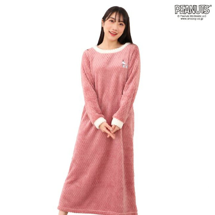 楽天市場 スヌーピー モコフワ マキシ ワンピース ルームウェア 部屋着 パジャマ レディース Charabasket キャラバス