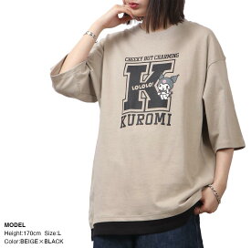 クロミ Tシャツ 半袖 ドロップショルダー トップス プリント サンリオ キャラクターズ