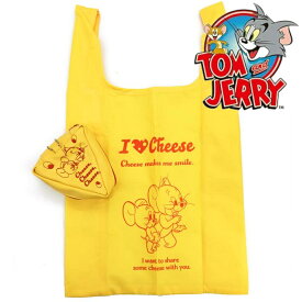 トムとジェリー ショッピングバッグ イン ポーチ アイラブチーズ イエロー/エコバッグ/チーズの日/買い物