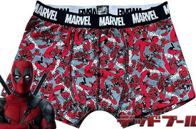 【パンツ3枚購入メール便送料無料】マーベル MARVEL デッドプール ボクサーパンツ [L］サイズ メンズ レッド Deadpool