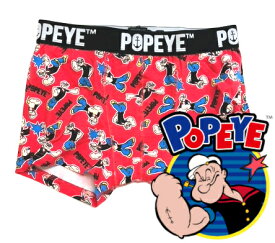 【パンツ3枚購入でメール便送料無料】アメコミ ポパイ Popeye ボクサーパンツ (L)サイズ レッド/メンズ/プレゼント/ユニセックス/キャラクター