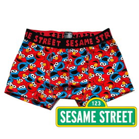 【パンツ3枚購入メール便送料無料】セサミストリート SESAME STREET フェイス ボクサーパンツ (L)サイズ レッド/メンズ/プレゼント/ユニセックス/キャラクター/下着