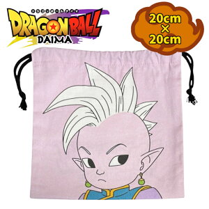 ドラゴンボール DRAGONBALL 界王神ミニ 巾着|大容量|給食袋 小学校 子供 メイク・小物入れ・お弁当箱入れにも|かわいい キャラクターグッズ TE1608