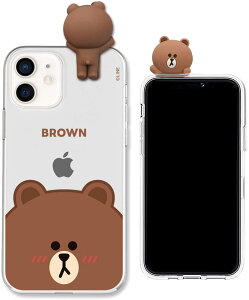 LINE FRIENDS iPhone 12 mini P[X [ CZXi CtY uE NA tBMAt ] FACE BROWN KCE-CSG363yKi/(LN^[ObY)