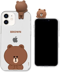 LINE FRIENDS iPhone 12 mini P[X [ CZXi CtY uE NA tBMAt ] BASIC BROWN KCE-CSG365yKi/(LN^[ObY)