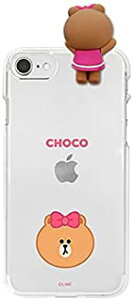 LINE FRIENDS tBMAt\tgNAP[X iPhone SEi2j/ 8/7i4.7C`j_ BASIC FACE CHOCO(LN^[ObY)