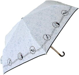 三国 55cm楽々ミニ 　折り畳み傘　『ダマスクプリント』婦人折傘 オフホワイト